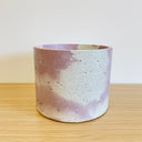 15cm Round Pot - White & Purple #1