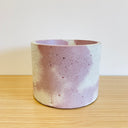 15cm Round Pot - White & Purple #1