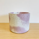15cm Round Pot - White & Purple #1