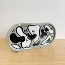 Oval Tray - Large - Grey w/ Black & White Abstract Shapes