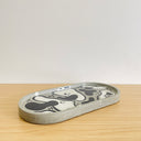 Oval Tray - Large - Grey w/ Black & White Abstract Shapes