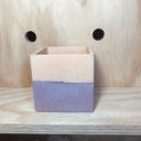 10cm Square Pot - Tan/Purple