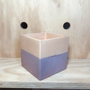 10cm Square Pot - Tan/Purple