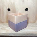 10cm Square Pot - Tan/Purple