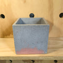 12cm Square Pot - Purple Slate & Coral