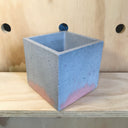 12cm Square Pot - Purple Slate & Coral