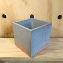 12cm Square Pot - Purple Slate & Coral